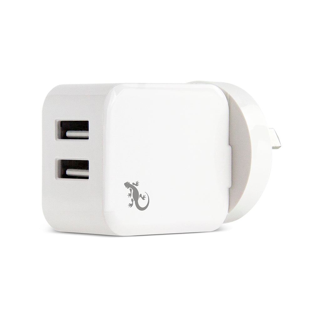 Essentials Dual USB 3.1A Wall Charger - White – Gecko
